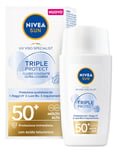 Nivea Solaire 40 Ml. Visage Fp50 Triple Protection 93695 Fabriqué en Italie