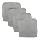 FLYMEI Lot de 4 Housses de Coussin de Rechange imperméables pour Chaise en rotin et extérieur, 53,3 x 48,3 x 7,6 cm, Gris