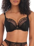 Freya Temptress Bra Plunge Low Centre Underwired Sexy Lace Bra Black Size 36G d3