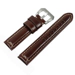 Huawei Watch GT split leather silver buckle watch band - Dark Brown