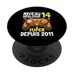 Niveau 14 Débloqué Super Depuis 2011 Anniversaire Gamer PopSockets PopGrip Adhésif