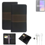 Wallet Case + headphones for Samsung Galaxy A05 Protective Cover Brown