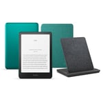 Kindle Paperwhite Signature Edition (2024 Release) 32 GB without ads, an Amazon Fabric Cover and a Made for Amazon Wireless Charging Dock