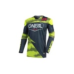 O'NEAL | Maillot Moto vélo | Moto Enduro | Séchage Rapide et matériau léger, Offre Une Grande liberté de Mouvement, Coupe Slim Fit | Maillot Mayhem Covert | Adulte| Anthracite/Jaune Fluo | Taille XL