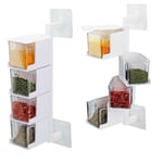 Seasoning Box Kitchen Condiment Storage Container Rack Herb Spice White