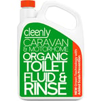 Cleenly Organic Toilet Fluid Rinse Green Solution Cleaner 2L for Caravan and Motorhomes - Eco-Friendly, Formaldehyde Free - 2 Litres