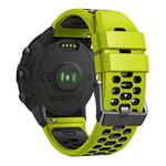 Dubbelfärgad Silikonarmband för Suunto 7 / 9 / 9 Baro 24mm, Multi-hålsdesign Snabbspänne Armband, Lime Svart