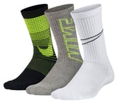 Nike Performance Boys Cushioned Crew 3 Pair Socks UK 6 - 10 EUR 34 - 38 Multi