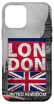 Coque pour iPhone 12 mini Black & White Retro Real London with Big Ben, London Skyline