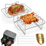 2pcs Air Fryer Rack Double Basket Grill Stick Accessories Ninja Stainless-Steel