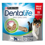 PURINA DENTALIFE MEDIUM | Friandises pour Chiens de Taille Moyenne | 15 Bâtonnets à Mâcher | Céréales | Maxi Pack Lot de 5 | 345 g | Hygiène bucco-dentaire