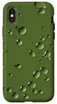 Coque pour iPhone X/XS Coque vert olive Gouttes d'eau