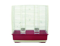 MPS Moira Cage pour Petit Oiseau Blanc/Bordeaux 51 x 36 x 54 cm