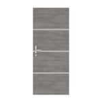 Pro Kit de rénovation pour porte intérieure Décor gris agate reno'porte 890512 - 4 feuilles de placage 85 x 50 cm & 3 profils 85 x 2 cm - Nordlinger