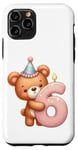 Coque pour iPhone 11 Pro Ours en peluche marron pour 6ème anniversaire