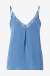 Vila - Linne viCava V-neck Lace Singlet - Blå