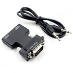 Adaptateur HDMI vers VGA, 1080P HDMI femelle vers VGA mâle avec câble audio 3,5 mm pour ordinateur portable, bureau, TV, projecteur, moniteur