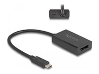 Delock - Adapterkabel - 24 Pin Usb-C (Hann) Til Displayport, Usb-C (Pd) (Hunn) - Displayport 1.2 - 15 Cm - 4K-Støtte, Usb Power Delivery (85W) - Svart