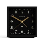 NEWGATE Réveil Cube Contemporain Equinox' en Finition Silicone Noir Doux au Toucher et Mouvement de Balayage Silencieux avec bip sonore numérique. (Cadran Noir)