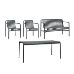 HAY - Palissade Set 4 Anthracite - Ulkona käytettävät ruokailutuolit - Ronan & Erwan Bouroullec - Harmaa