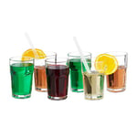 Relaxdays Lot de 6 verres à gaz en cristal fin pour la maison, passe au lave-vaisselle, verre transparent, standard 300 ml