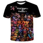 Five Nights at Freddy's FNAF Kids T-Shirt Summer Casual Kortärmade Tee Tops A 140cm