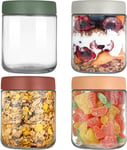 YUEYEE 4 Pack 16 OZ Overnight Oats Jar,Glass Jars with Lids for Overnight Oats 