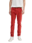 TOM TAILOR Denim 1027694 Pantalon Chino Slim, 14302-Rouge Velours, 36W x 32L Homme