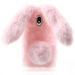 Fluffy Rabbit Samsung Galaxy J3 (2017) skal - Rosa