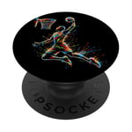 Joueur de basket-ball Slam Dunk Splash Color Sport PopSockets PopGrip Adhésif