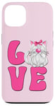 Coque pour iPhone 13 White Kitten Graphic For Women Funny Cat Mom Pink Love Cat