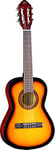 EKO GUITARS - CS-2 SUNBURST Guitare classique série Stdio Escalier 1/4, haut en tilleul laminé, bandes et fond en tilleul laminé, poignée et clavier en bouleau, étui inclus, couleur Sunburst