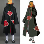 Naruto Akatsuki Tobi Uchiha Obito Robe Kappa + Resin Mask Cosplay Kostym Black XXL