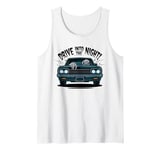 Vintage Skeleton Car Drive Into The Night | Spooky Halloween Tank Top