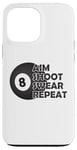 Coque pour iPhone 13 Pro Max Pool Aim Shoot Swear Repeat – Funny Pool Black 8 Ball