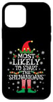 Coque pour iPhone 12 mini Plus susceptible de commencer le Noël de la famille des elfes Shenanigans