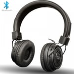 Wireless or Wired Bluetooth 5.0 Headphones On Ear, Micro SD FM and Mic Black