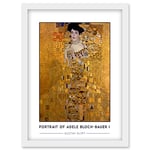 Wee Blue Coo Gustav Klimt Portrait Of Adele Bloch-Bauer I The Lady in Gold Painting Artwork Framed Wall Art Print A4