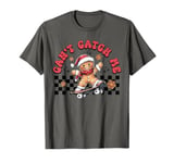 Retro Groovy Can't Catch Me Christmas Gingerbread Man Kids T-Shirt