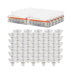 OSRAM LED BASE MR16, pack avantage de 50 lampes basse tension, remplace les ampoules réflecteurs 35W classiques, blanc chaud (2700K), 3.8W, GU5.3, verre mat, non dimmable