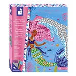 Janod - Coffret Mosaïques Dauphins et Sirènes - Les Ateliers du Calme - Kit Loisir Créatif Enfant - Apprentissage Motricité fine et Concentration - Dès 7 ans, J07961