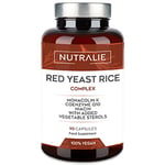 RED Yeast Rice Complex - Cholesterol Lowering Supplement - Monacolin K 2,9mg & Q10 30mg - Red Yeast Extract Gluten Free - 90 Vegan Capsules Nutralie