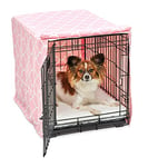 New World BCVR-24PKT Housse de caisse pour chien avec tissu protecteur en téflon, housse de caisse pour chien compatible avec les caisses New World et Midwest de 60,96 cm, motif rose