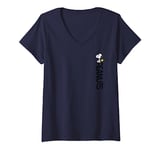 Peanuts - Woodstock Snoopy Vertical Logo V-Neck T-Shirt