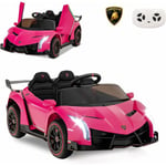 Costway - 12V Lamborghini Voiture Electrique Enfants avec Télécommande 2,4G, Véhicule Electrique avec Lumières led & Musique, Mode Bascule, Démarrage