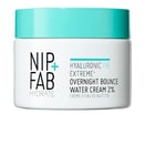 Nip+Fab Hyaluronic Fix Extreme4 Crème à l'eau Pour la Nuit 2% 50 ml, Hydratant, Lisse Les Pores, Les Ridules Et Les Rides, Prévient La Perte D'Hydratation