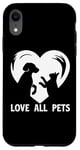 Coque pour iPhone XR T-shirt Love All Pets Animals Are Friends Too pour homme et femme