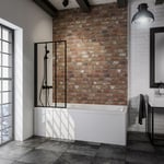 Schulte - Pare-baignoire pliant, 70 x 130 cm, 1 volet Capri, pivotant Verre 5 mm décor sérigraphié atelier 4, profilé noir