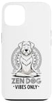 Coque pour iPhone 13 Zen Méditant Mandala Mindfulness Chien