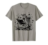 Skeleton Reading Book Floral Wisdom Funny Book Lover T-Shirt